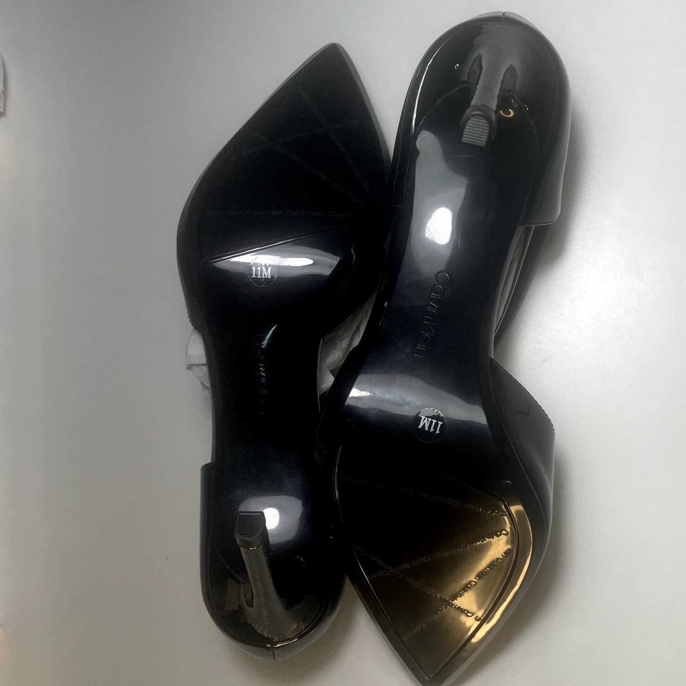 CALVIN Klein Womens Roya Patent Leather Dress Heels Black Size 11 NIB - Picture 9 of 10